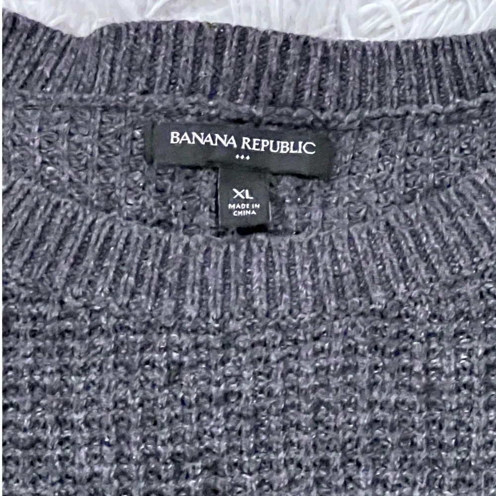 Banana Republic Men's Textured Knit Sweater Dark Gray Crew Neck Size XL‎